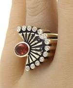 14kt Yellow gold 1.20ctw Citrine and diamond ring