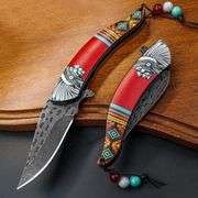 Native American Design Folding Knife