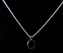 Black Onyx Gemstone Pendant Necklace in Sterling Silver