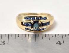 Majestic Blue Sapphire Ring in 10K Yellow Gold