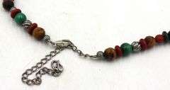 Multi color gemstone necklace with silver clasp