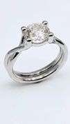 14 Kt White Gold Plated Sparkling 2.75 Ct White Lab Simulated Diamond Ring