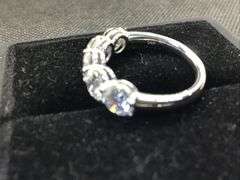 ENCHANTING 14K WHITE GOLD LAB DIAMOND WEDDING BAND