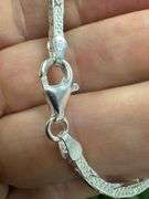 Italian Sterling Silver 925 7" Diamond Cut Cardano Bracelet