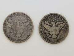 1908 O & 1909 Barber Half Dollar, Circulated