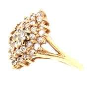 Sparkling Little 14K YG Estate Diamond Cluster