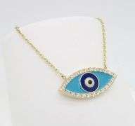 Diamond & Enamel Evil Eye Station Necklace