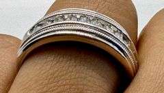 14K White Gold Round Brilliant Cut Diamond Ring