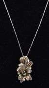 Flower Pendant Necklace in Sterling Silver