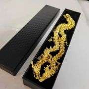 Lot of 2 Articulated Golden Brass Dragons