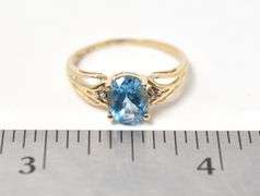 Lavish Topaz and Diamond Ring in 10K Yellow Gold