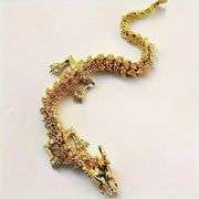 Lot of 2 Articulated Golden Brass Dragons