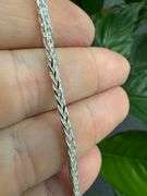 Italian Sterling Silver 925 2.25mm Spiga Wheat Chain 24" Necklace