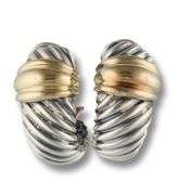 David Yurman Large Shrimp 2 Tone Earrings