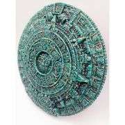 Green Malachite Aztec Calendar Teotihuacan Stone