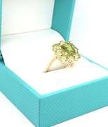 14kt Yellow gold Peridot cluster ring