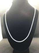 ELEGANT 14K WHITE GOLD LAB GROWN TENNIS NECKLACE