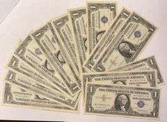 20 Various 1957 Series$1 Silver Certificates