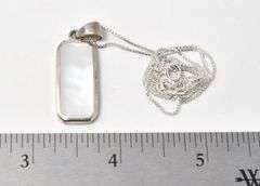 Mother of Pearl Gemstone Pendant Necklace in Sterling Silver