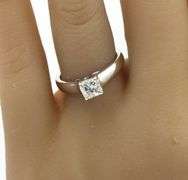 14kt White gold 0.70ct Radiant solitaire engagement ring