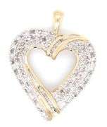 10kt Yellow gold diamond heart shaped pendant