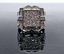 Men's 14 Kt White Gold Plate 5.75 Cttw. Lab Simulated Diamond Ring.