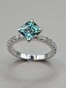 2.Ct VVs1 Rare Russian Color Change Lab Created Alexandrite Asscher Cut Ring