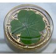 Real Four-Leaf Clover Good Luck Token