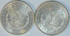 Better Choice BU 'P' Mint Morgan Silver Dollars from 1890 and 1897.