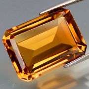 Impressive 17.50ct richly colored emerald cut Citrine! Untreated!