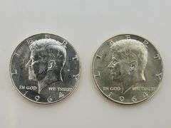 (2) 1964 Kennedy Half Dollars