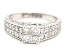 14kt White gold 1ctw Invisible set diamond ring