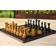 Black and Golden Marble Chess Set with Hand-Polished Pieces