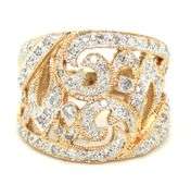 14kt Yellow gold 0.50ctw Filagree wide band