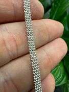 Sterling Silver Italian Ball Bead Strand Chain 4mm 925 Italy Bracelet 7"