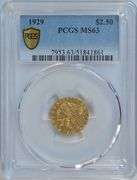 Blazing Choice BU 1929 $2.50 Indian Gold Piece. PCGS MS63