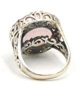 Vintage 925 sterling silver Lavender Jade ring and pendant
