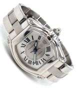 Cartier Roadster Silver Roman Numerals Dial Watch
