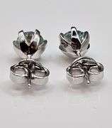 14 Kt White Gold Plate 2.5 Ct Ice Blue Fire Moissanite Earrings
