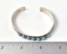 Turquoise Gemstone Cuff Bracelet in Sterling Silver