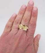 Adorable Double Flower Diamond Ring in 18k Gold