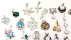 Group lot of Vintage 925 sterling silver pendants
