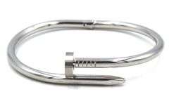Stainless steel nail cuff bangle