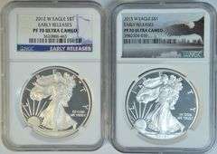 NGC PF70 ULTRA CAMEO 2012-W & 2015-W Early Releases