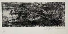 Highly Collectible LeRoy Neiman Signed Cheetah Etching 1980