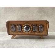 Handmade Wooden Tube Clock with Warm Glow