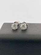CERTIFIED BRAND NEW 14K WHITE GOLD DIAMOND STUDS