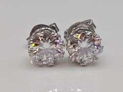 Sparkling 5.45  Ctw Ice White Lab Simulated Diamond Earrings