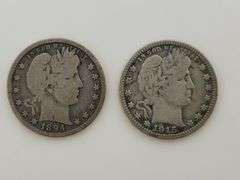 1894 & 1915 D Barber Quarters, Circulated
