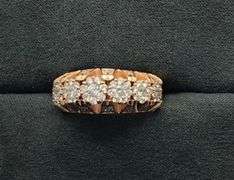 UNIQUELY DESIGNED 14K ROSE GOLD NATURAL DIAMOND RING